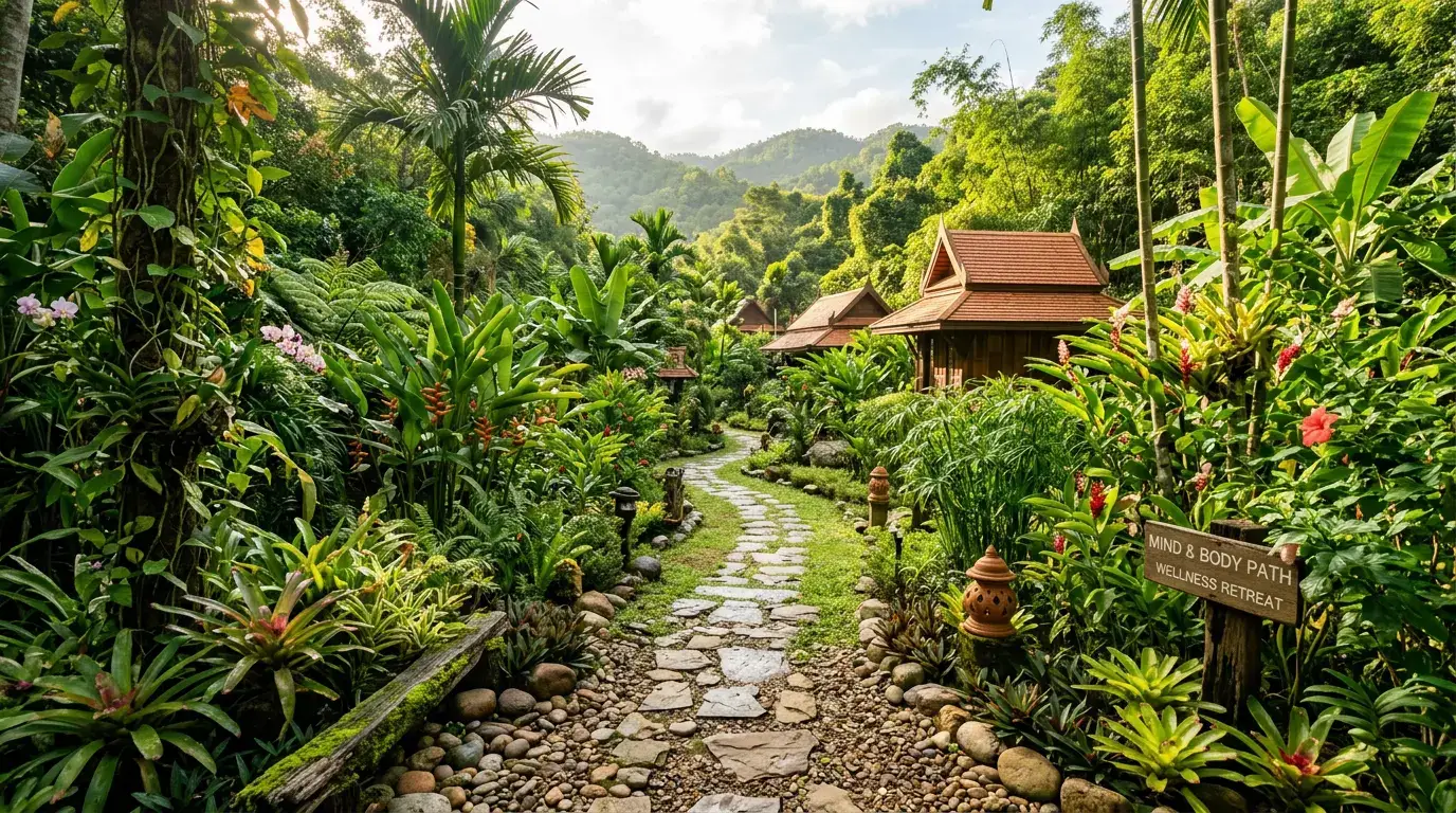 The garden at Village Green Retreat
